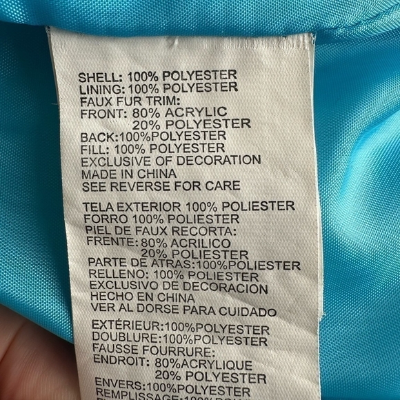 Girl’s Jacket Rothschild Hooded Puffer Jacket Blue Silver Dot Zip Front Coat - Picture 7 of 7